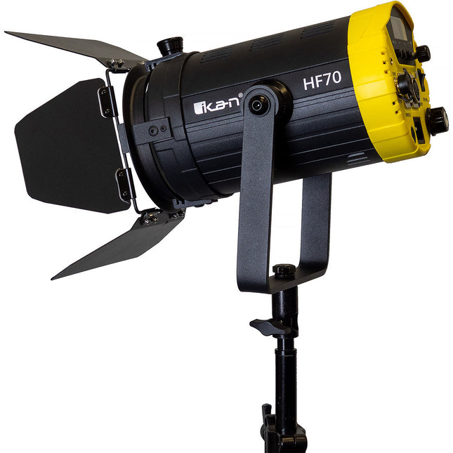 ikan Helia 70W Luz Fresnel LED Diurna 5600K 28-70° DMX Barndoors Gel Frame