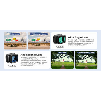 Freewell Kit de Lentes Gran Angular Anamórfico con Filtros ND para DJI Mini 4 Pro 111° 1.19x con Estuche Reforzado
