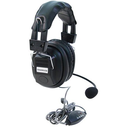 Califone 3068MUSB Stero Auriculares USB Over Ear Mic 6ft Cable