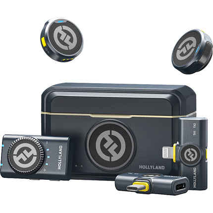 Hollyland LARK M2 DUO Sistema Micrófono Inalámbrico 2 Personas 2.4 GHz Alcance 305 m Sonido 48 kHz 24-Bit