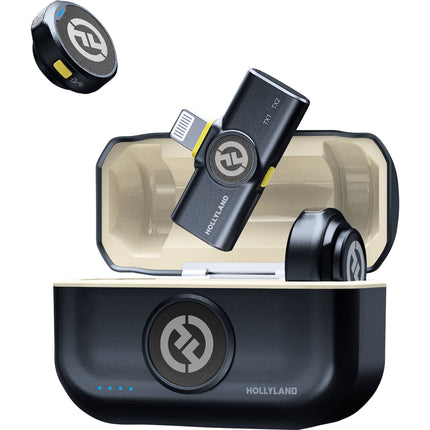 Hollyland LARK M2 DUO Sistema de Micrófono Inalámbrico para 2 Personas 1000' Alcance 48 kHz Audio Hi-Fi