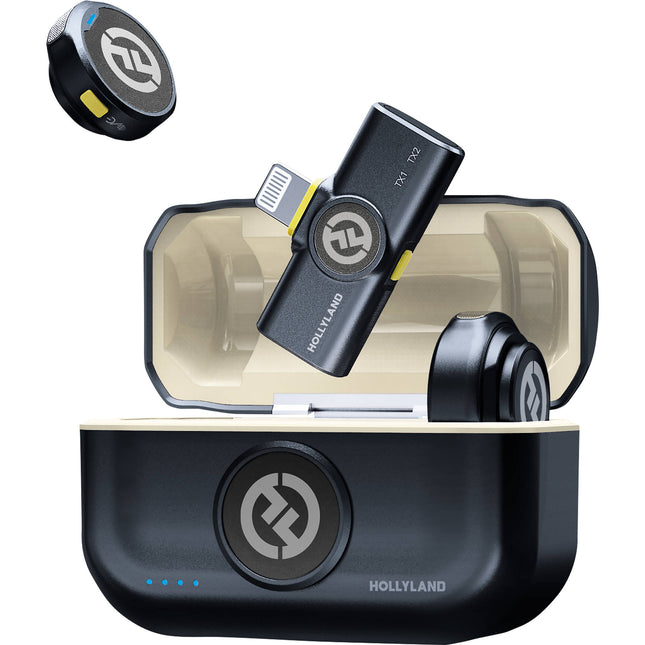 Hollyland LARK M2 DUO Sistema de Micrófono Inalámbrico para 2 Personas 1000' Alcance 48 kHz Audio Hi-Fi