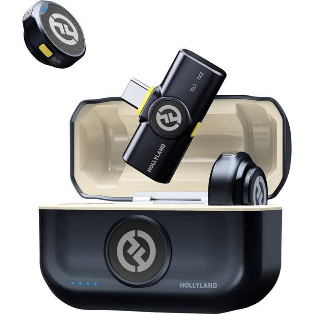 Hollyland LARK M2 DUO Sistema de Micrófono Inalámbrico 2 Personas USB-C 1000' Alcance sonido 48 kHz 24-Bit