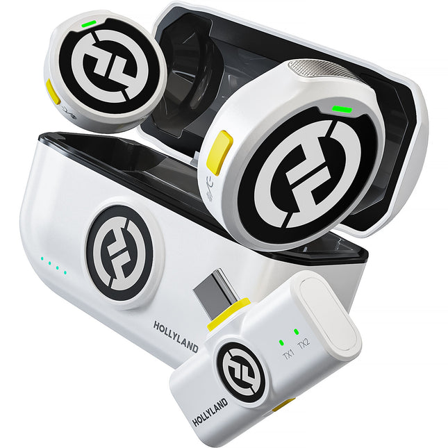 Hollyland LARK M2 DUO Sistema de Micrófono Inalámbrico 2 Personas USB-C 1000' Alcance 48 kHz 24 Bits