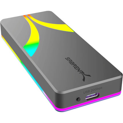 Sabrent Rocket RGB Caja para SSD M.2 USB-C 20 Gb/s 2280 Compatible