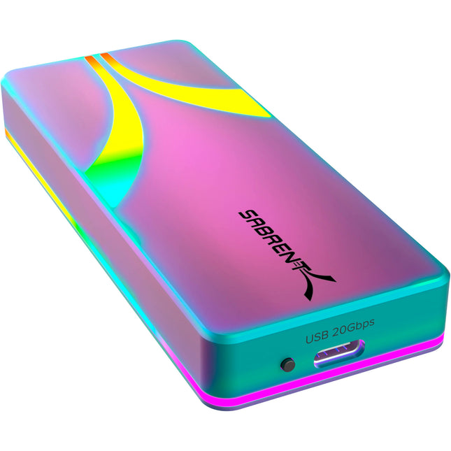 Sabrent Rocket RGB Carcasa M.2 SATA NVMe SSD USB-C 20 Gb/s 2230-2280 Special Edition