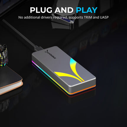 Sabrent Rocket RGB Caja para SSD M.2 USB-C 20 Gb/s 2280 Compatible