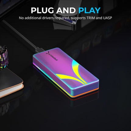 Sabrent Rocket RGB Carcasa M.2 SATA NVMe SSD USB-C 20 Gb/s 2230-2280 Special Edition