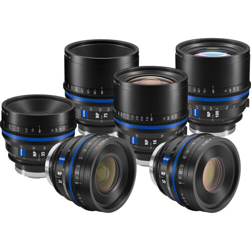 ZEISS Nano Prime Set de 6 Lentes Cine Full-Frame 18-100mm T1.5 Fundas
