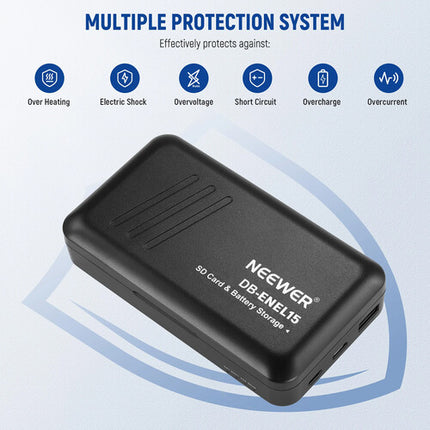 Neewer EN-EL15c Kit de baterías recargables USB con cargador y doble ranura SD