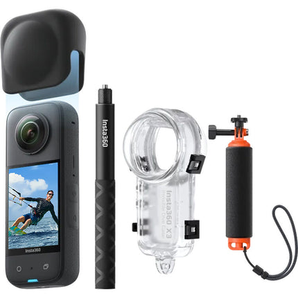 Insta360 X3 Cámara 360° Kit de Buceo Estuche Sumergible 50m 3.7' Palo Selfie