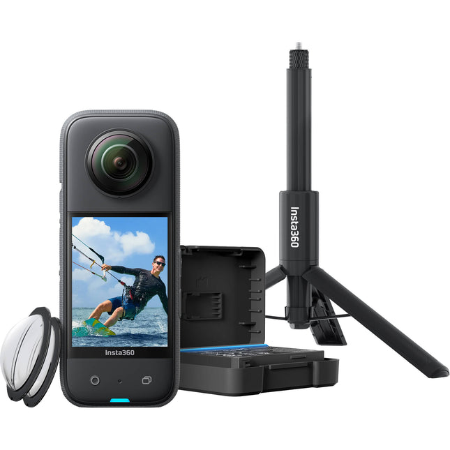 Insta360 X3 Cámara 360º Kit accesorios Batería 1800mAh Selfie Stick trípode