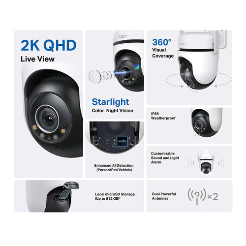 TP-Link Tapo C520WS Cámara de Seguridad Wi-Fi 4MP 2560x1440 Spotlight