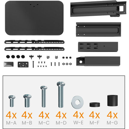 Gabor TTM-50 Soporte Giratorio para TV de 37 a 70" con Base de Vidrio y Ajuste de Altura