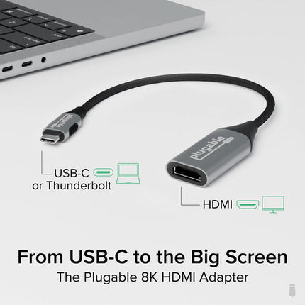 Adaptador USB-C a HDMI 8K Plugable Compatible con HDR y Dolby Vision