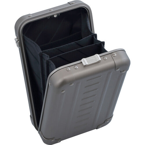 Aleon Vertical Estuche Cruzado de Aluminio con Correa y 3 Bolsillos