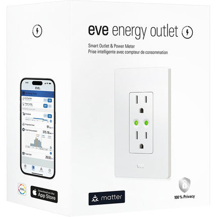 Eve Energy Outlet Matter Enchufe Inteligente con Medidor de Consumo y Control Remoto