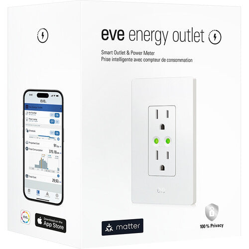 Eve Energy Outlet Matter Enchufe Inteligente con Medidor de Consumo y Control Remoto