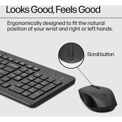 HP 330 Combo Teclado Completo y Mouse Óptico Inalámbrico 2.4 GHz