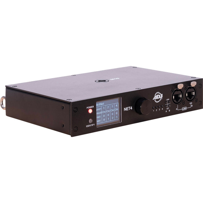 American DJ NET 4 Node DMX sobre Ethernet 4 puertos 4 XLR 1.7" LCD