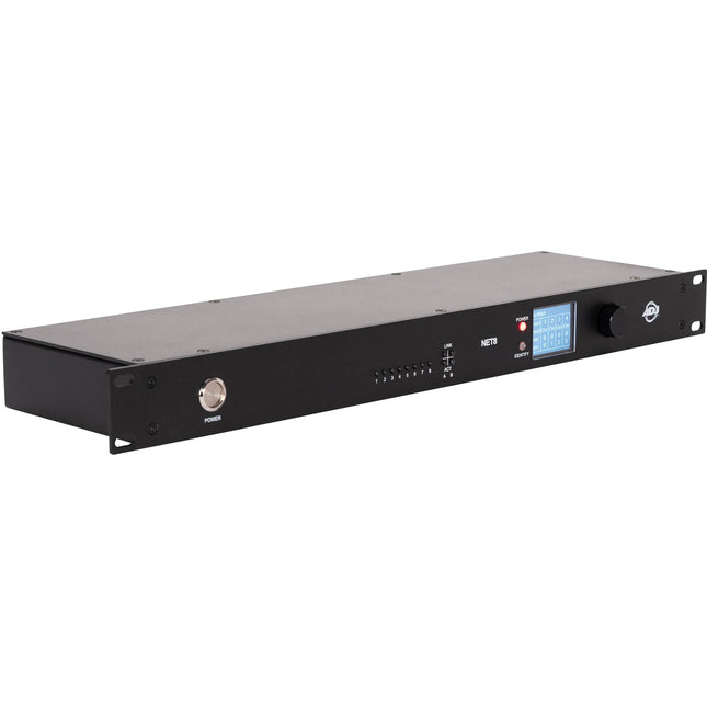 American DJ NET 8 Nodo DMX sobre Ethernet 8 Puertos Pantalla LCD 1.7" Rack 19"