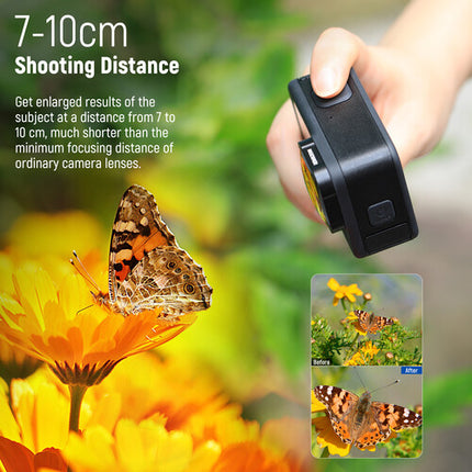 Neewer LS-31 Lente Macro 15x para GoPro HERO9 10 11 Negro 2.8 a 3.9" enfoque