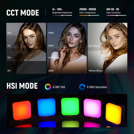 Neewer RGB62 Panel LED RGB Magnético Luz 200 Lux Batería Integrada