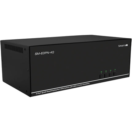 Smart-AVI 4-Port Quad-Head DisplayPort KVM Switch resolución 3840x2160 60Hz con USB 2.0 y emulación Aux
