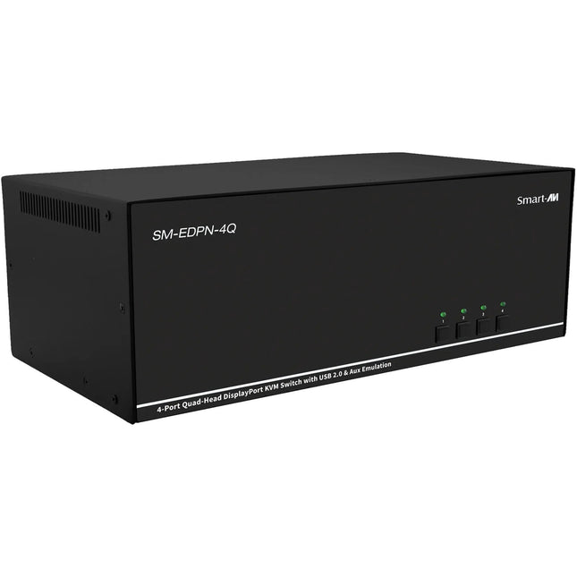 Smart-AVI 4-Port Quad-Head DisplayPort KVM Switch resolución 3840x2160 60Hz con USB 2.0 y emulación Aux