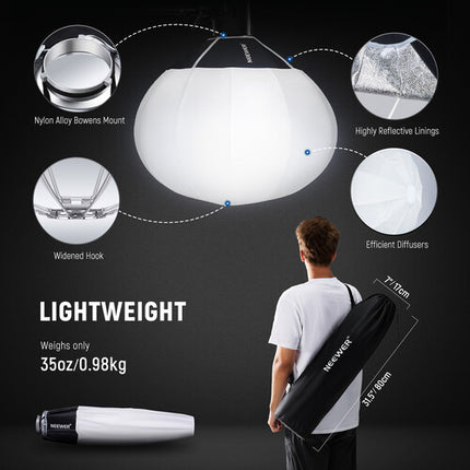 Neewer Quick Release Lantern Softbox 26 pul  Iluminación 360° Montura Bowens con Bolsa