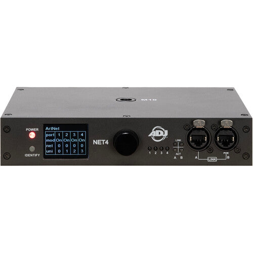 American DJ NET 4 Node DMX sobre Ethernet 4 puertos 4 XLR 1.7" LCD