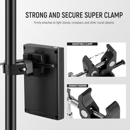 Neewer PS010E Placa de Batería NP-F con Super Clamp y Cable DC 5'