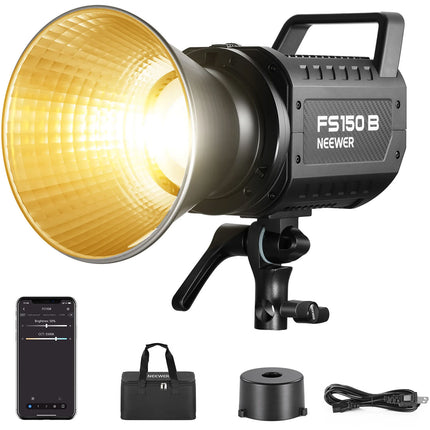 Neewer FS150B LED Monoluz Bi-Color 72000 Lux y 2700-6500K con Reflector y Alimentador