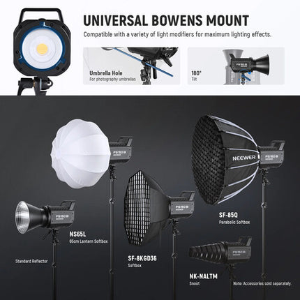 Neewer FS150B LED Monoluz Bi-Color 72000 Lux y 2700-6500K con Reflector y Alimentador
