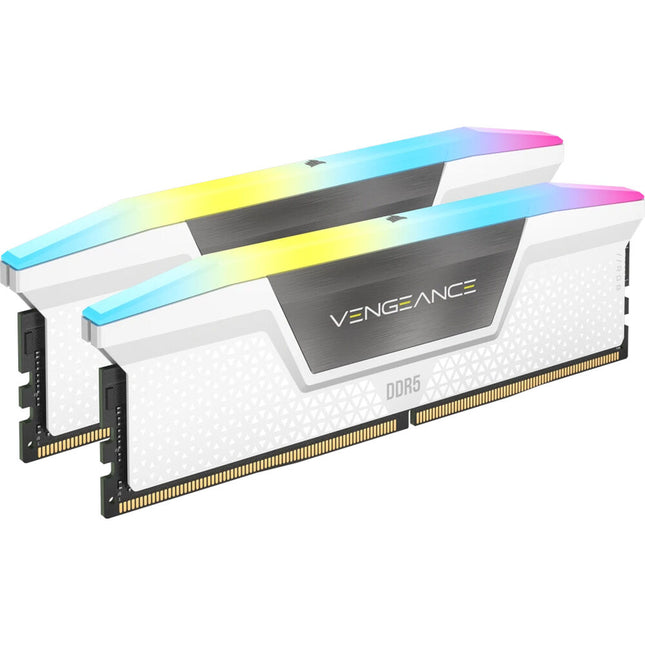 CORSAIR 32GB VENGEANCE RGB DDR5 6400 MT/s Kit de Memoria DIMM Blanco 2x16GB