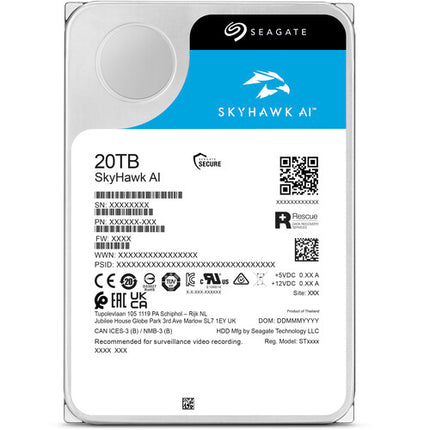 Seagate 20TB SkyHawk AI Disco Duro Interno Vigilancia 7200 rpm SATA III 3.5"