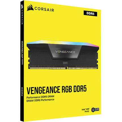 CORSAIR 32GB VENGEANCE RGB DDR5 7200MT/s Kit de Memoria DIMM 2x16GB Negro
