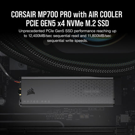 CORSAIR 1TB MP700 PRO SSD Interna NVMe PCIe 5.0 M.2 11700 MB/s Leer