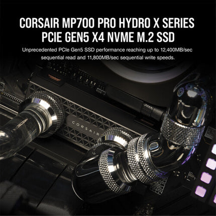 CORSAIR 2TB MP700 PRO SSD Interno NVMe PCIe 5.0 M.2 12400 MB/s Lectura Water Block