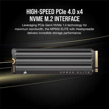 CORSAIR MP600 ELITE SSD Interno NVMe PCIe 4.0 1TB 7000MB/s con Disipador