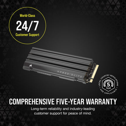CORSAIR MP600 ELITE SSD Interno NVMe PCIe 4.0 1TB 7000MB/s con Disipador