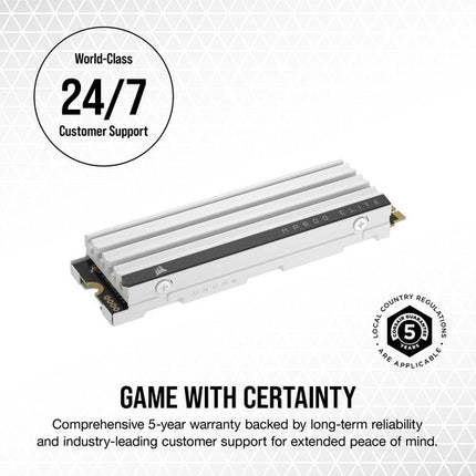 CORSAIR 1TB MP600 ELITE SSD Interno M.2 PCIe 4.0 7000MB/s Lectura 6200MB/s Escritura Heatsink Optimizado para PS5