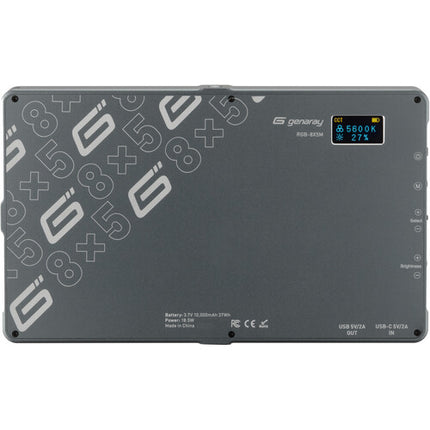 Genaray RGB-8X5M Panel LED RGB con Tripode Mesa 577 Lux 7.9x4.8 pulgadas