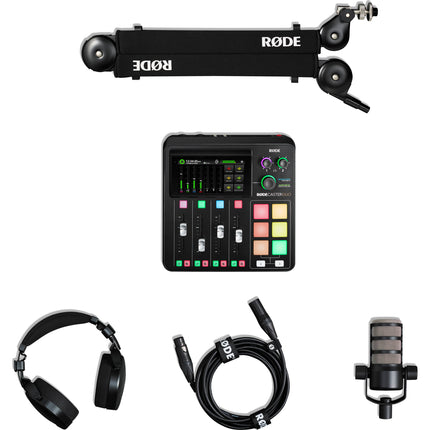 RODE RODECaster Duo Kit de podcast con PodMic brazo soporte auriculares cable