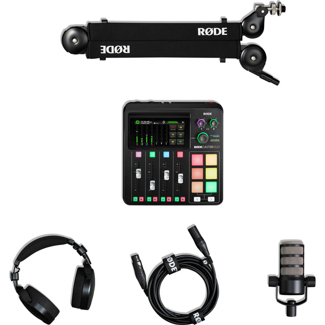 RODE RODECaster Duo Kit de podcast con PodMic brazo soporte auriculares cable