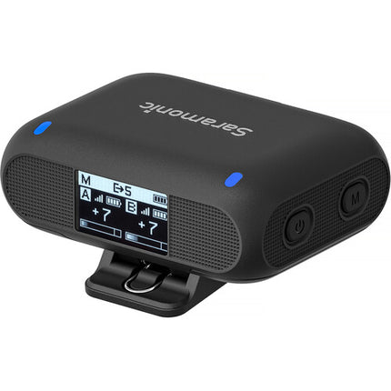 Saramonic Blink 500 B2+ Sistema de micrófono inalámbrico clip-on para 2 personas con 16h receptor 20h transmisores y estuche de carga
