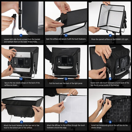 Neewer Softbox Difusor con Rejilla 30x32 cm para Panel LED RGB660 PRO
