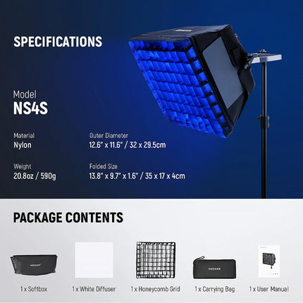 Neewer Softbox Difusor con Rejilla 30x32 cm para Panel LED RGB660 PRO
