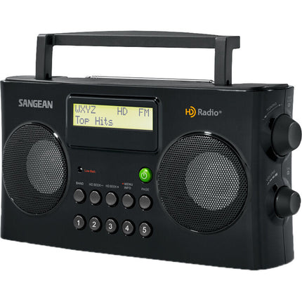Sangean HDR-16 Radio portátil AM FM HD pantalla digital altavoces 2x2.5 pulgadas
