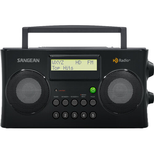 Sangean HDR-16 Radio portátil AM FM HD pantalla digital altavoces 2x2.5 pulgadas